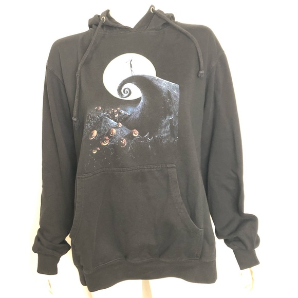 The nightmare before Christmas black pull over hoodie with pocket size large - Picture 9 of 16